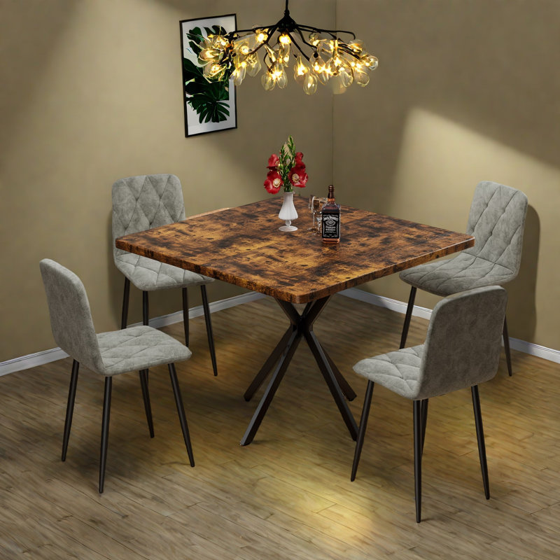 Dining Chairs Set Of 4, Modern Dining Room Chairs,kitchen Chairs With Upholstered Cushion Seat And Metal Legs, Gray