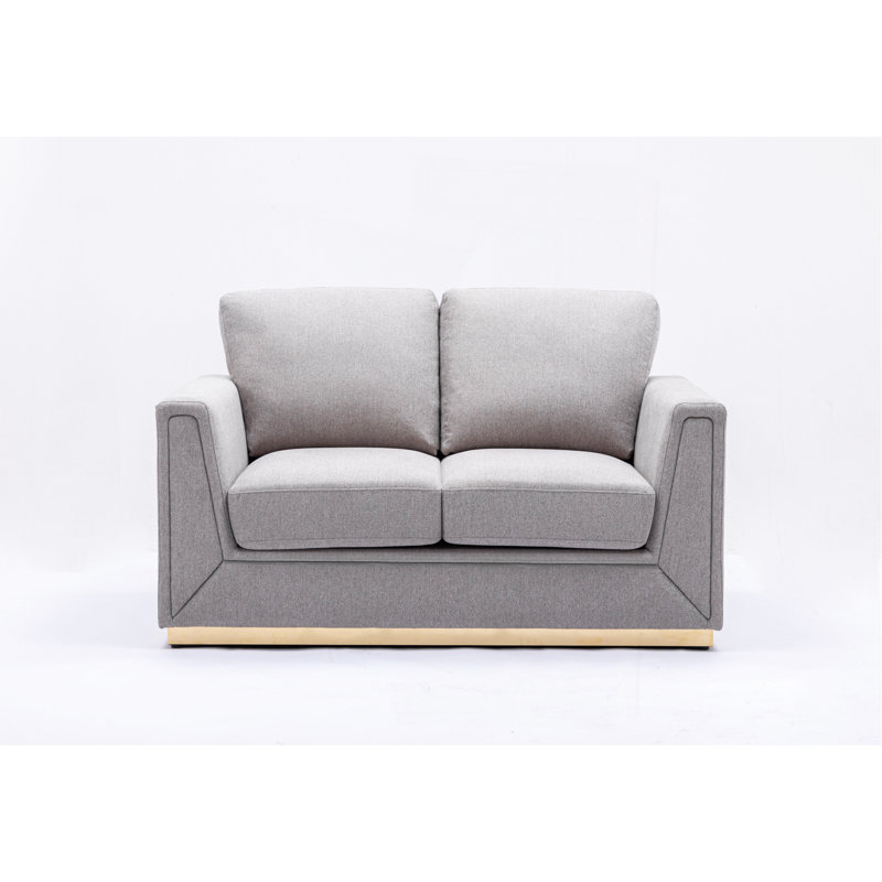 Causeuse en lin gris pour le salon