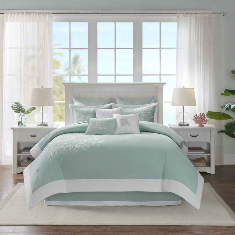 Ensemble d'édredon surdimensionné en coton Aqua Bliss