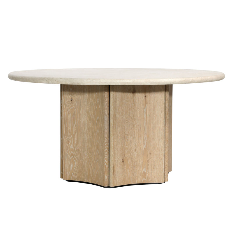 Oja 59" Pedestal Dining Table, Natural