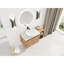 Meuble-lavabo de 42 po pour la salle de bain, lavabo d'art en céramique, 1 tablette de rangement, 2 portes à fermeture en douceur, dalle de pierre blanche