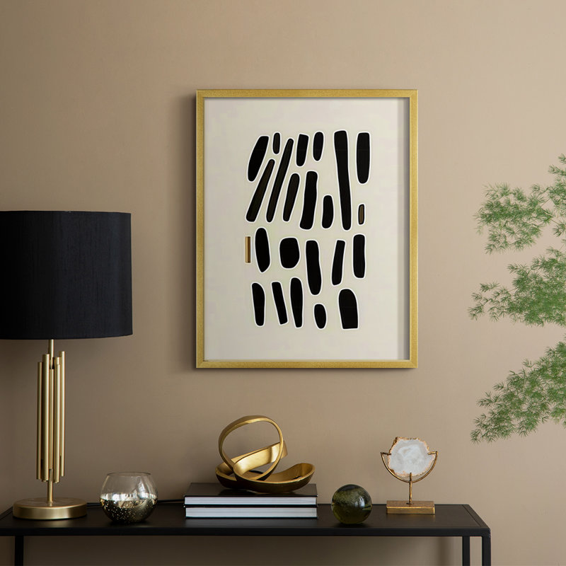 «Abstract CCLV», reproduction encadrée prête à être accrochée, H 10 po x l 8 po, Or