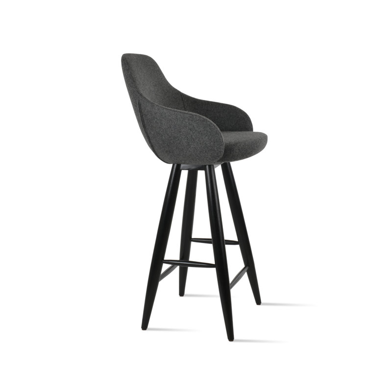 Tabouret de bar et de comptoir Gazel, Gris foncé, Très grand (siège d'une hauteur de 24,5 po)