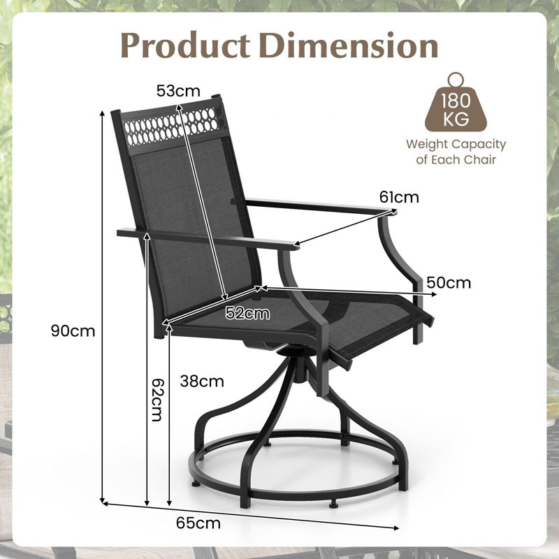 Swivel Outdoor Patio Dining Armchair