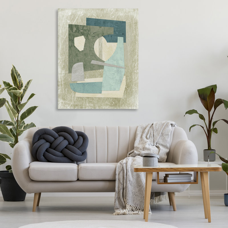 Neutral Shapes Arranged Canvas Wall Art by Suzanne Nicoll bp-742_CN, H 48 po x l 36 po