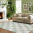 Modern Retro Checkered Pattern Area Rug in Sage Green/Cream-327012902
