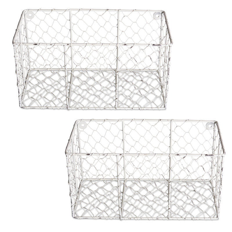 Paniers muraux Deloatch, Blanc antique, H 6,1 po x l 5,5 po x P 11,82 po