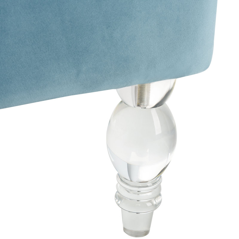 Bree 73.914Cm Wide Velvet Wingback Chair, Light Blue Velvet