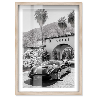 Cali Resort Shadowbox Print Fashion Wall Decor by Notoriart, Natural Oak Frame, 46"H x 31"W