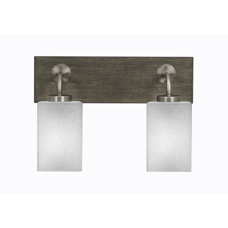 Barre d'éclairage de salle de bain 2 lumières Oxbridge, Transparent, Graphite / gris