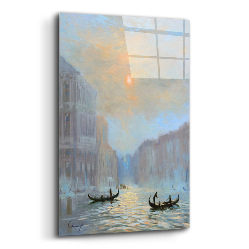  «Venice Morning Mist» par Chuck Larivey, art mural en verre acrylique, 16 po x 24 po, H 24 po x l 16 po