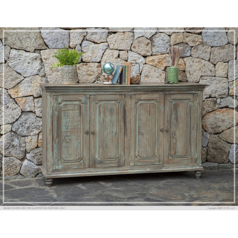 Cessily 71.25'' Solid Wood Console Table, Aged Green