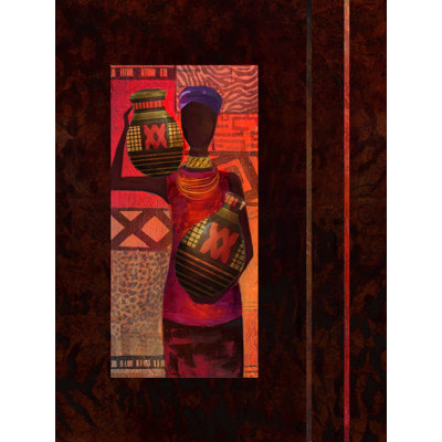 «African Woman with Vessels 1», reproduction sur toile tendue