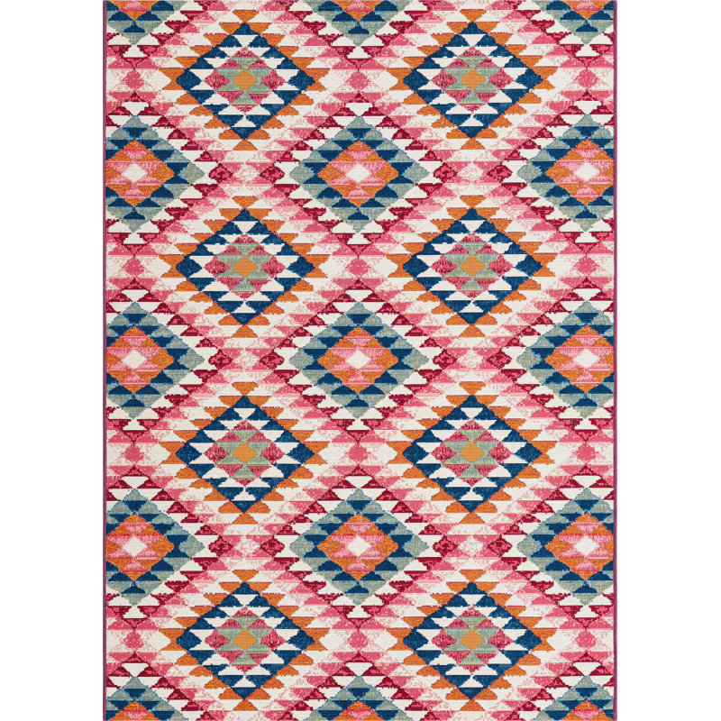 Outdoor Concord Area Rug Peach Color, Rectangle 4' x 6'