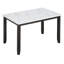 Ensemble de table de salle à manger 5 pièces en faux marbre avec 4 coussins épais, blanc / beige + noir-377218524