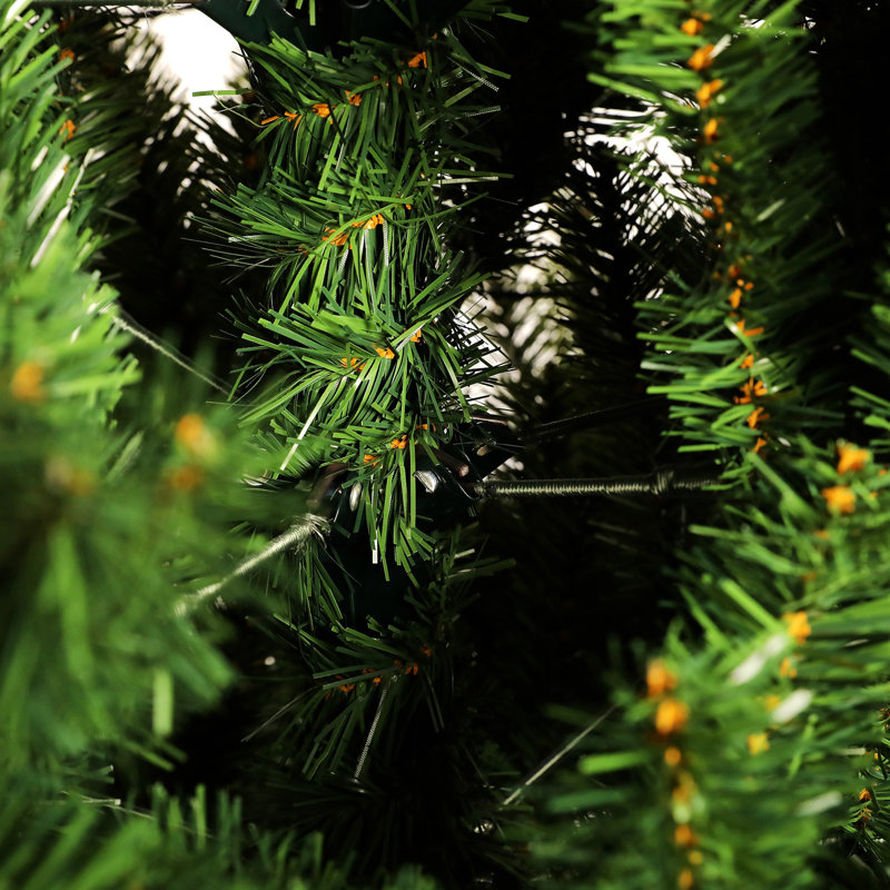Arbre de Noël pré-éclairé, arbre de Noël articulé artificiel 7,5 pi avec 400 lumières DEL préinstallées et base pliable