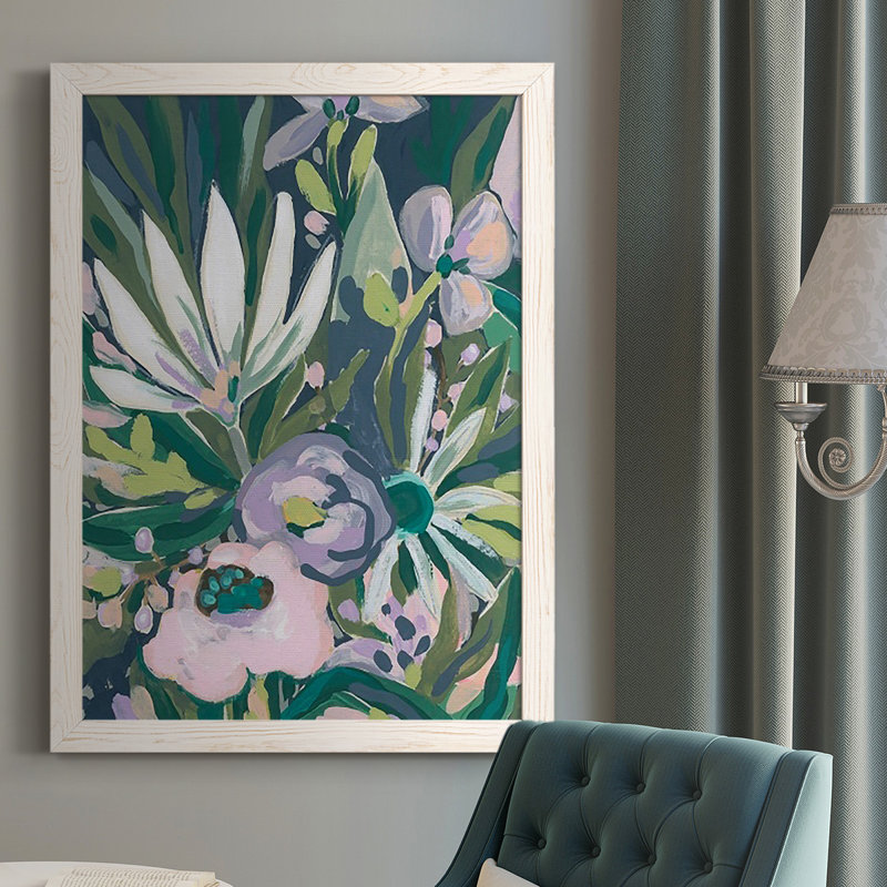 «Purple Jungle Garden I», reproduction sur toile, H 37,5 po x l 27,5 po x P 1 po, Blanc