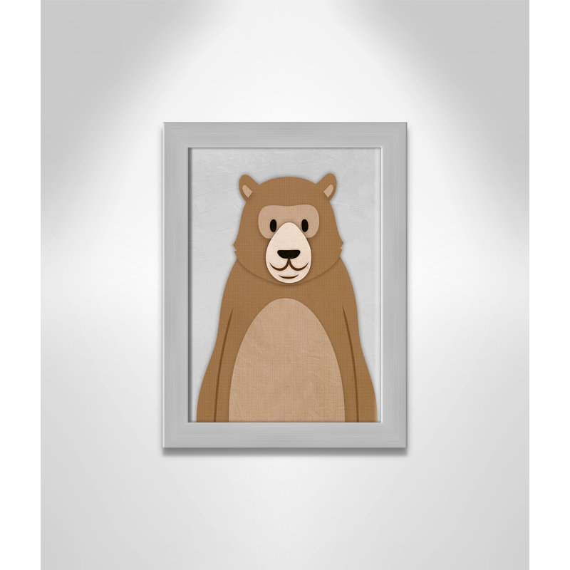 Adhésif décoratif Cheery Bear, H 14 po x l 10 po x P 0,6 po, Encadré plat argent