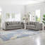 Canapé 2 places en velours 2 + 3 places au design moderne gris avec accoudoirs carrés décorés de clous argentés, sièges confortables à ressorts ensachés, housses lavables, rangement sous les coussins, assemblage nécessaire de 5 sièges-2147231847