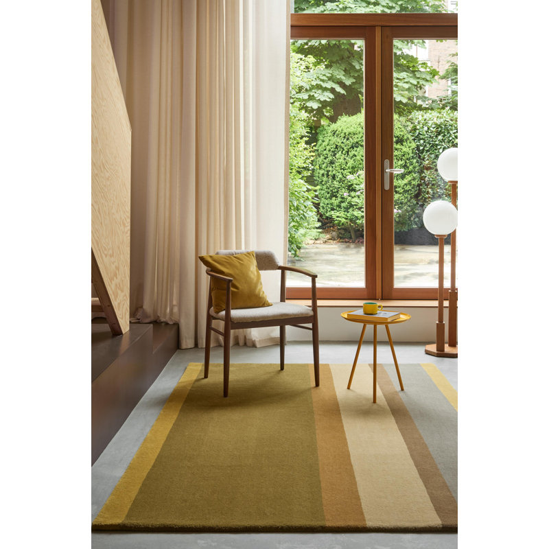 Hand Tufted Wool Striped Area Rug in Earth, Rectangle 4'7" x 6'7"