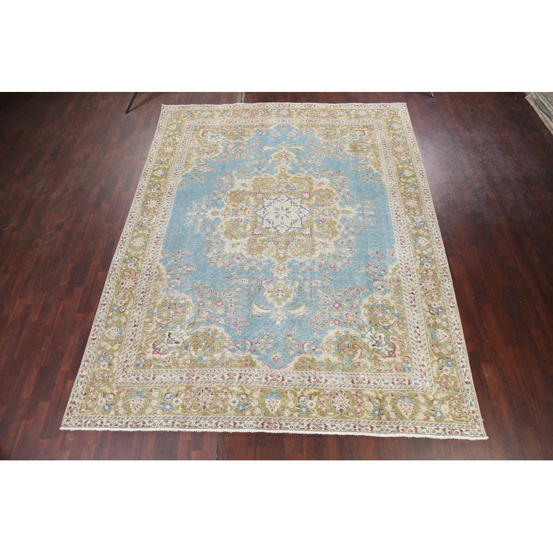 Tapis floral motif persan Tabriz noué à la main 10 x 13