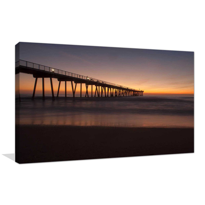 «Sunset Pacific Pier II», reproduction de photo, H 28 po x l 48 po x P 1,5 po, Toile tendue