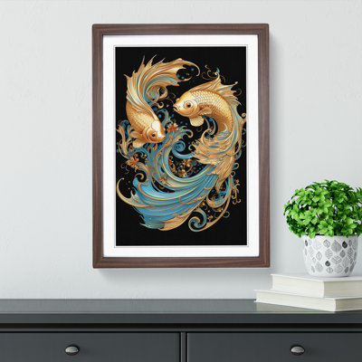 Siamese Fighting Fish Nouveau - Framed Print