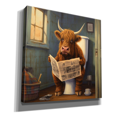 " Highland Cow On Toilet "