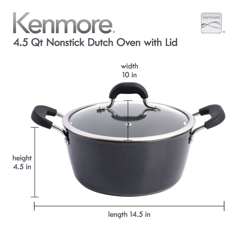 Kenmore 4.5 Quarts Non-Stick Aluminum Oval Dutch Oven