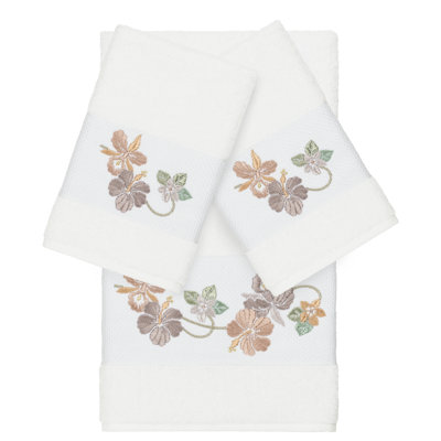 Caroline Embellished 3 Piece Towel Set