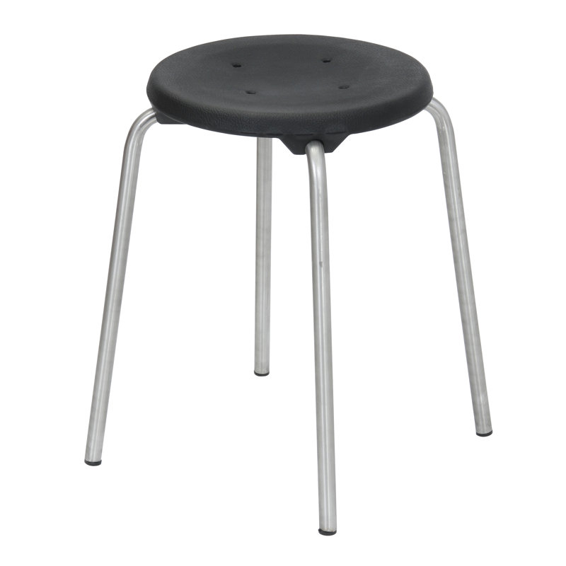 Pinkney Ergonomic Lab Stool, H50 x W48 x D48cm, Black