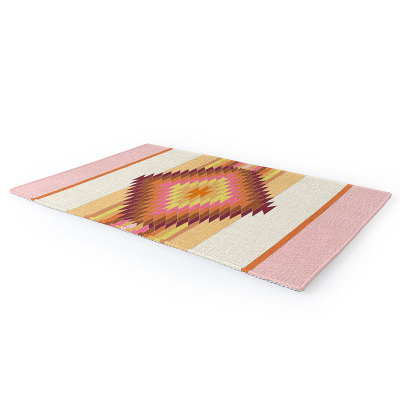 Tapis rose / brun Southwestern, Rectangle 8 pi x 10 pi