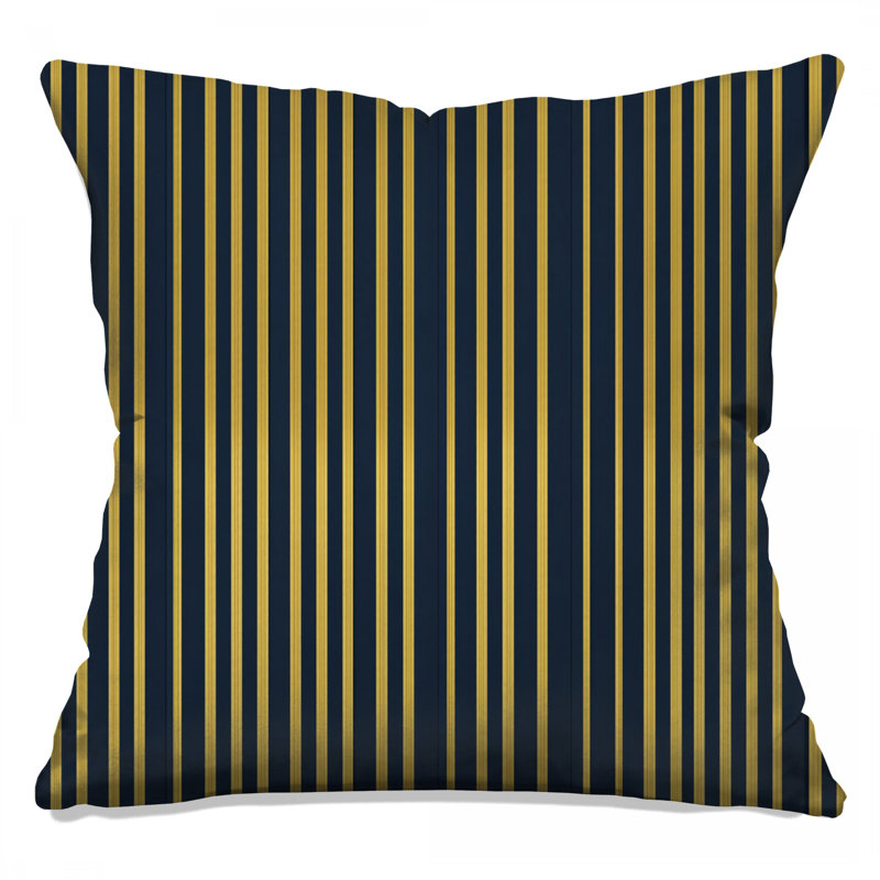 Coussin décoratif noir à rayures, motif double face, 20 po x 20 po