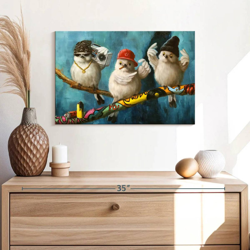Birdz In Da Hood II, H 16 po x l 24 po