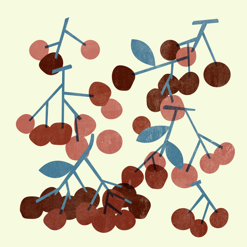 Sweet Cherries II by Melissa Wang - Wrapped Canvas Painting, 30cm H x 30cm W x 3.8cm D