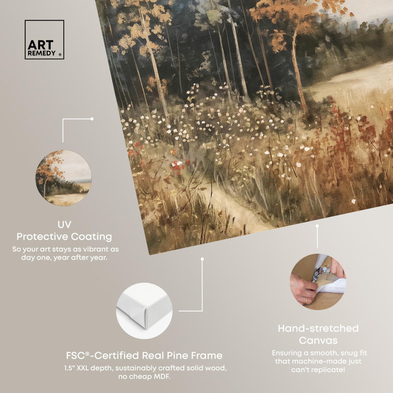 Art Remedy, toile de paysage campagnard, palette d'automne, H 30 po x l 36 po, Toile tendue