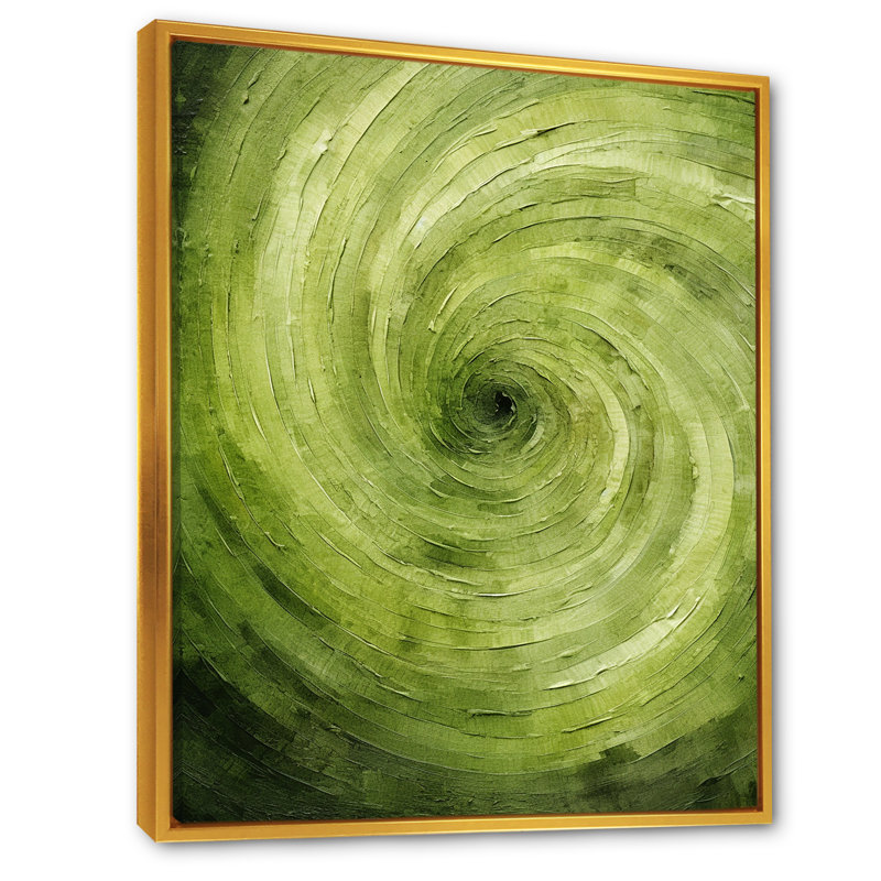 Colleena - abstrait spirales sur toile_106154, Toile avec cadre flottant or, H 32 po x l 24 po x P 1 po