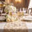 4-Piece Clear Champagne Flutes With Pink Dot Decor