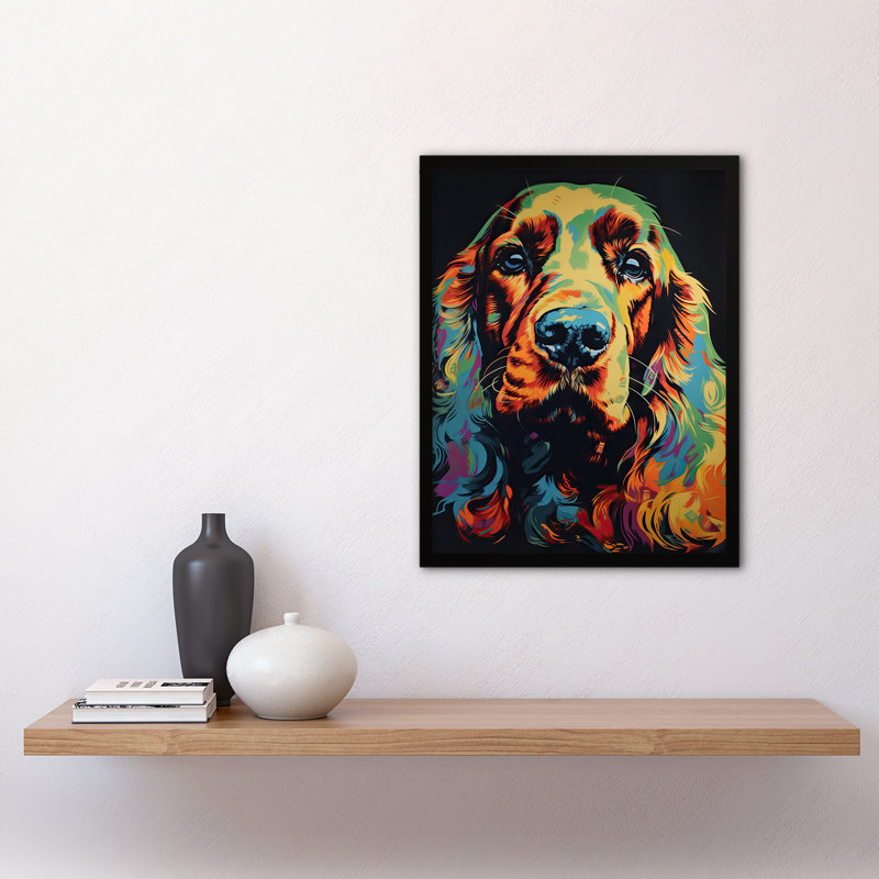 Obed English Cocker Spaniel Cute Pet Dog Portrait Work - Single Picture Frame Print
