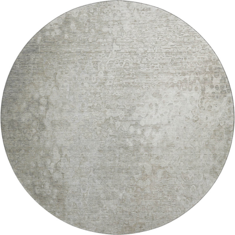 Premium Machine Washable Cerrito AMF565 Beige Rug, Round 8'