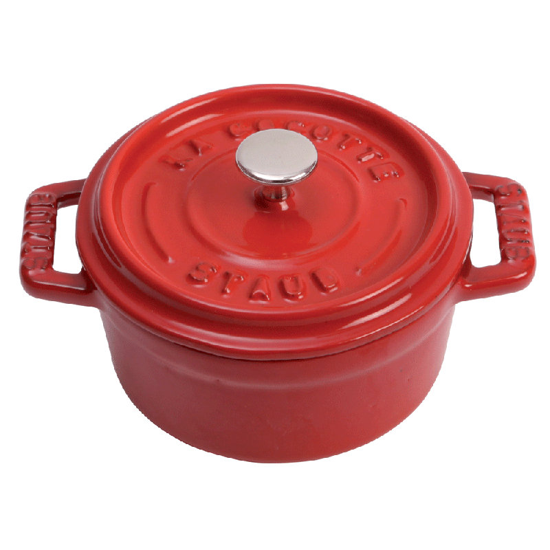 La Cocotte Cast Iron Round Cocotte, 2.75 quarts, Cherry