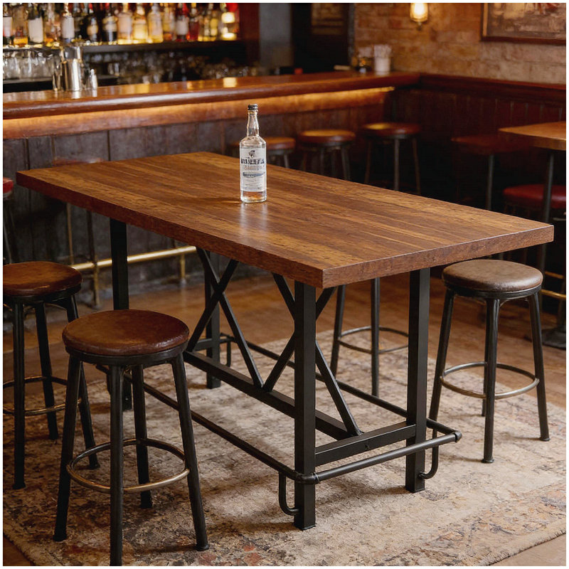 Rustic Pub Bar Counter,Sturdy Bar Table
