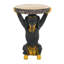 Tables de bout compactes Mgo, statue de chien d'aspect bois rustique pour patio
