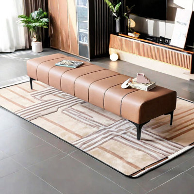 Banc rembourré en cuir Ethian