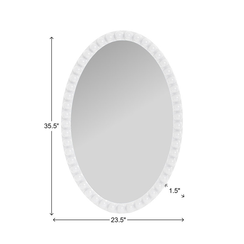 Varsha Oval Glossy White Mirror, White
