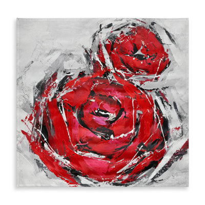 Abstract Red Roses Tablecloth - Indoor/Outdoor Botanical Decor