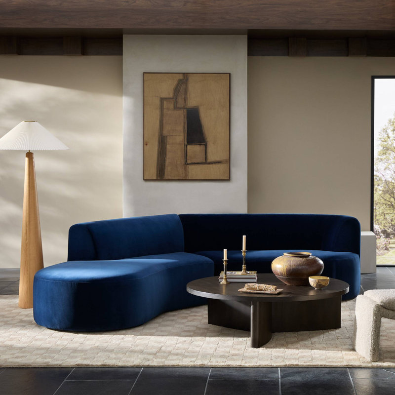 Sanda 105.5" Wide Sofa & Chaise, Left Hand Facing, Surrey Midnight Cotton Blend
