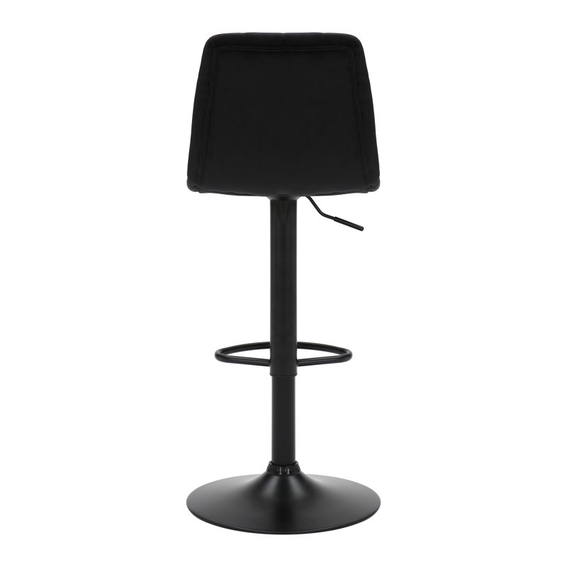 Adelaid Swivel Upholstered Adjustable Height Counter Stool with Metal Frame, Black