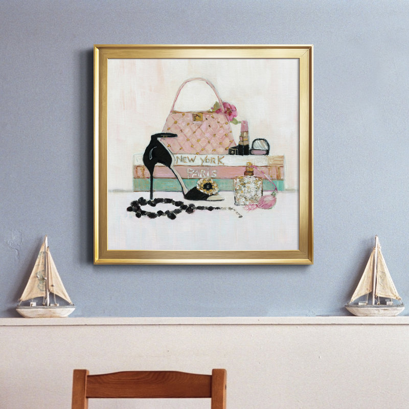 Fashionista I - reproduction d'art sur toile, Doré, H 26,5 po x l 26,5 po x P 1,5 po