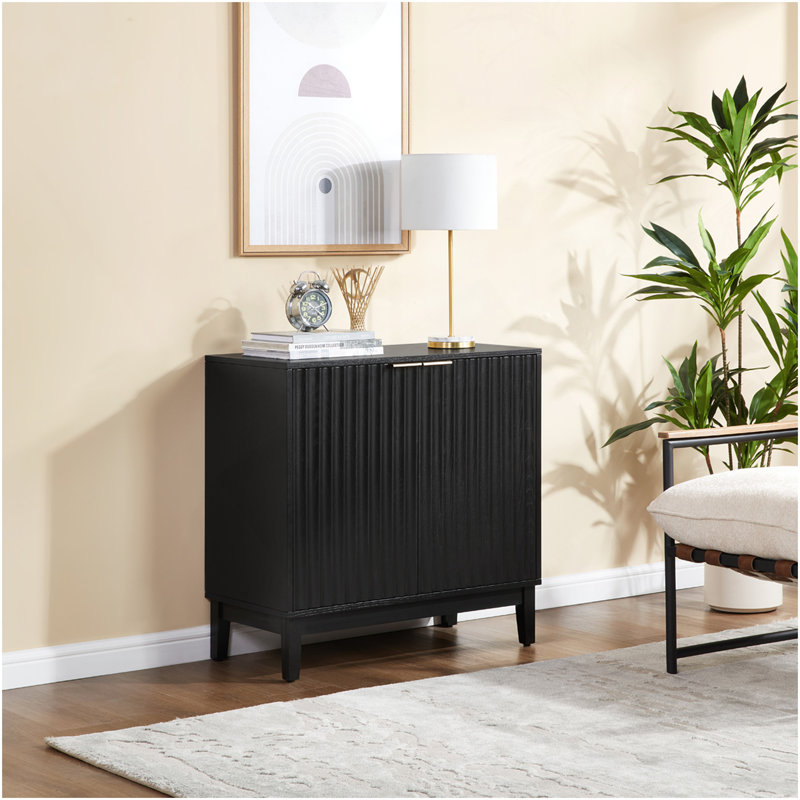 2 Door Storage Cabinet, Black